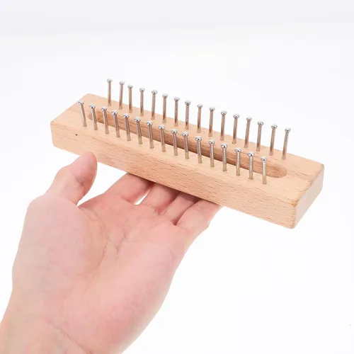 Vista 6 de ARTIBETTER Juego de telar de madera hecho a mano con gancho para sombrero, bufanda, calcetines, suéter, tejer, accesorios de telar