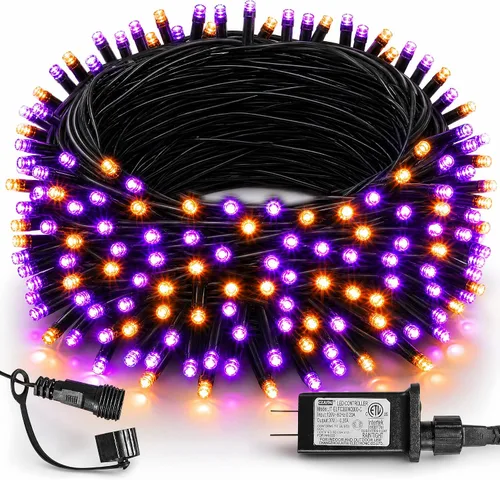 Vista 35 de TW SHINE Luces de Navidad verdes, 200 luces LED de Navidad para exteriores de 66 pies enchufables con 8 modos, cable verde impermeable, luz del día