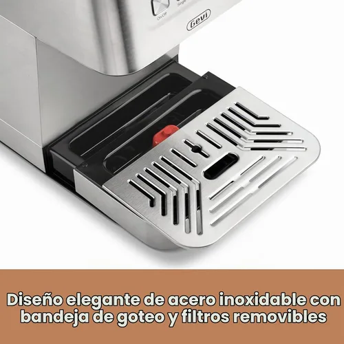 Vista 7 de Gevi - Máquina de café espresso de 20 bares, cafetera programable con espumador de leche Budget under$100; Removable Water Tank; Produce Good
