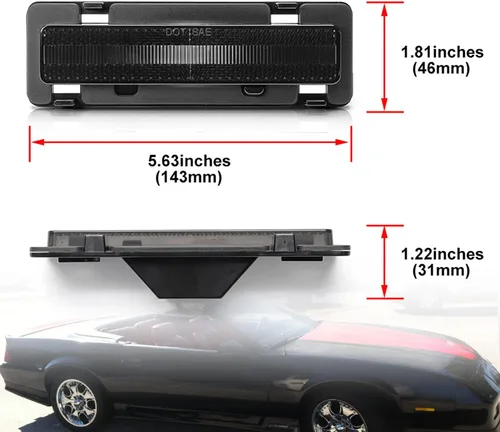 Vista 6 de Carcasas de luz de marcador lateral frontal compatibles con Chevy Camaro Euro 82-92 lente ahumada parachoques delantero señal lateral de señal