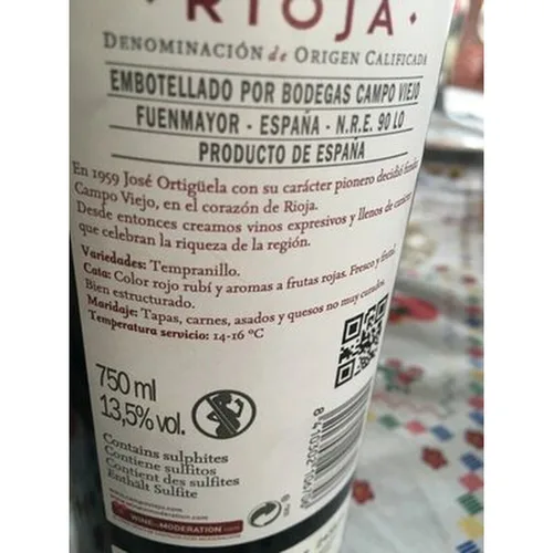 Vista 4 de Vino Tinto Campo Viejo 1,2 kg