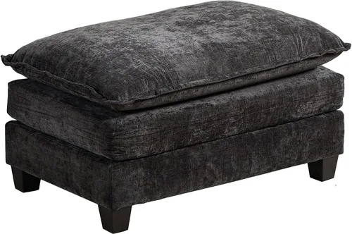 Vista 259 de Sofá seccional modular verde de 111.5", sofás seccionales grandes de 3 plazas para sala de estar, sofá nube oversized de tela chenille con otomana