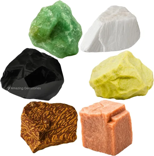 Vista 23 de Amazing Gemstone Cristales para manifestación de ansiedad, juego de 6 cristales curativos de amatista, sodalita, labradorita, angelita, granate