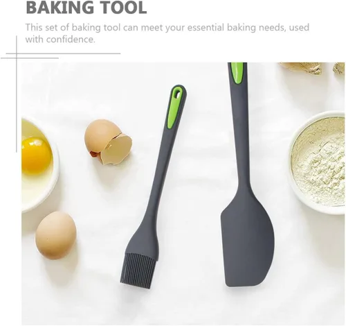Vista 6 de Silicone Baking Spatulas Dual-color Cake Cream Scrapers Heat Resistant Design Mixing Tools for Kitchen Reusable Non-stick Silicone Baking Utensils
