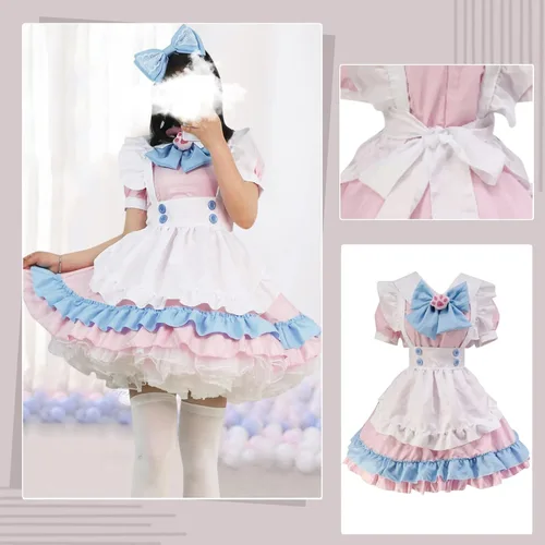 Vista 8 de Disfraz de sirvienta japonesa para mujer, diseño de moker, delantal francés