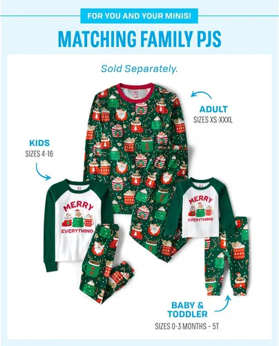 Vista 3 de The Children's Place Pijama de Navidad unisex para bebé, algodón