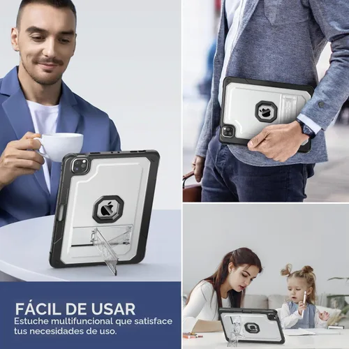 Vista 7 de ZoneFoker Funda para iPad Pro 12.9 Pulgadas 6ª/5ª/4ª/3ª Generación 2022/2021/2020/2018, Funda Protectora Esbelta y Resistente para iPad Pro 12.9