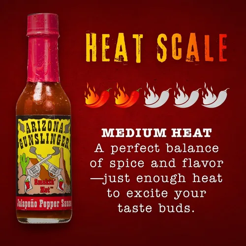 Vista 4 de Arizona Gunslinger Salsa de Pimienta Jalapeña Roja