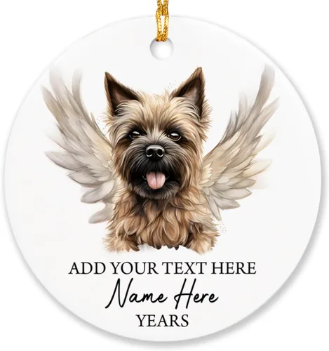 Vista 23 de Airedale Terrier - Adorno personalizado de alas de ángel para perro, regalo de pérdida de condolencias de mascotas, adorno de Navidad conmemorativo