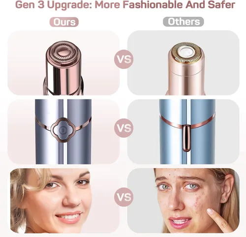 Vista 6 de Depilación de vello facial para mujeres, GURELAX removedor de vello para la cara, dispositivo de depilación sin dolor, afeitadoras faciales
