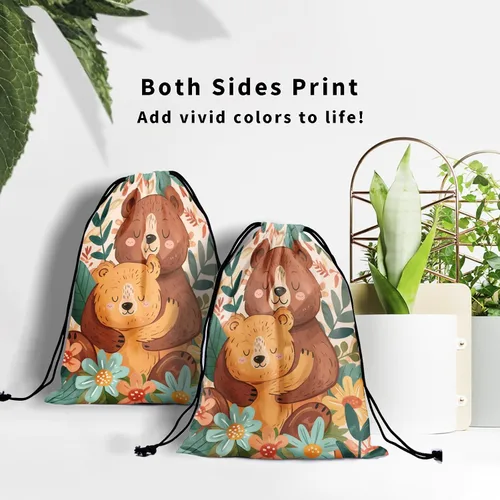 Vista 119 de Bolsa de agarre de gimnasia de piel de animal, bolsa de gimnasia con cordón ajustable, bolsa de cuerda para fauna silvestre, Mariposas Galaxy
