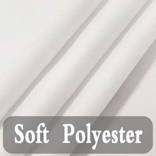 Vista 5 de JAWO Cortina de ducha de 72 x 72 pulgadas, tela de poliéster impermeable para baño, spa y hotel, cortinas de baño de tela blanca lavables a máquina