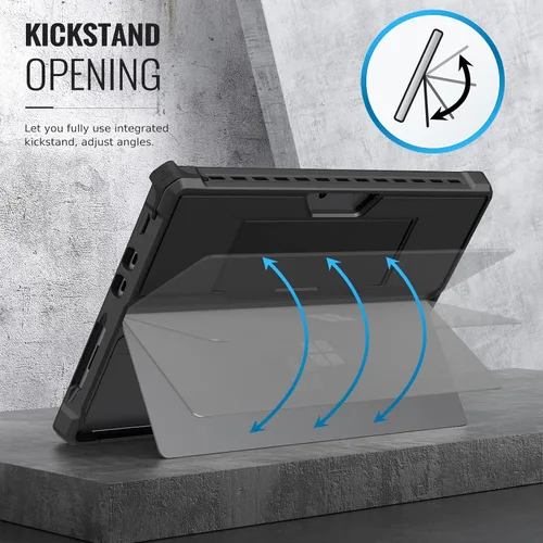 Vista 5 de MoKo Funda compatible con tablet Microsoft Surface Pro 8 de 13 pulgadas con pantalla táctil 2021, funda protectora resistente todo en uno con correa