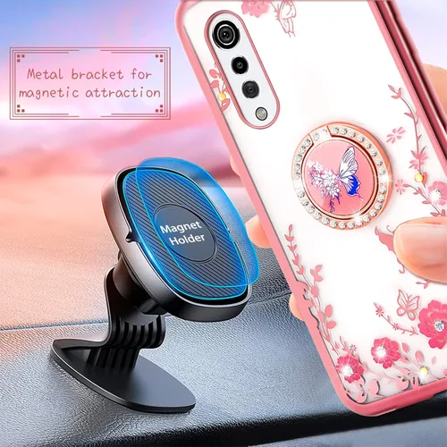 Vista 2 de nancheng Funda para LG Velvet 5G de 6.8 pulgadas, bonita funda de silicona suave rosa para niñas y mujeres con soporte protector para LG Velvet 5G