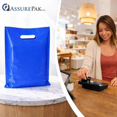 Vista 7 de ASSUREPAK Bolsas troqueladas de LDPE azul, 12 "x 15", 1.5 mil, 500