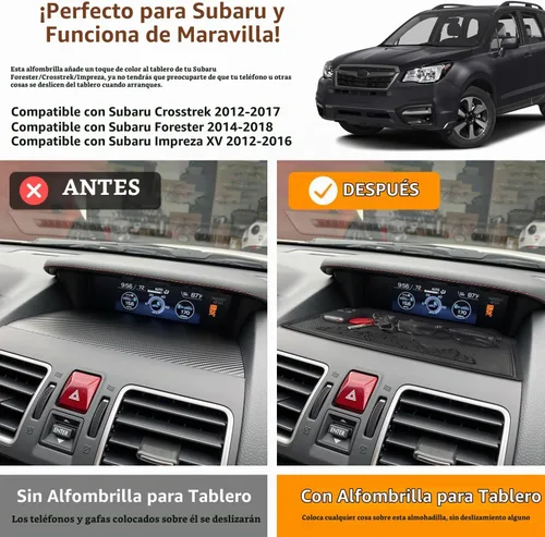 Vista 4 de Alfombrilla de salpicadero para accesorios Subaru Crosstrek 2012-2017, Forester 2014-2018, Impreza XV 2012-2016, almohadilla interior antideslizante