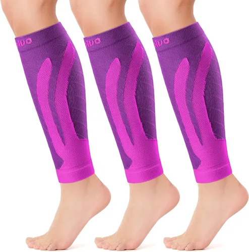 Vista 24 de CAMBIVO Mangas de compresión de pantorrilla para hombres y mujeres, calcetines sin pies para alivio del dolor de espinillas y piernas