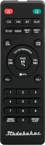 Vista 5 de Studebaker Workstaton Sistema de música HiFi con Bluetooth, radio FM, CD y estación de carga inalámbrica Qi (negro)