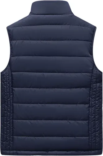 Vista 24 de Msmsse Chalecos de invierno para hombre, con forro polar, acolchado, casual, sin mangas