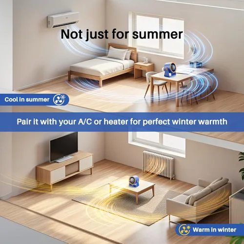 Vista 9 de Ausic Potente ventilador de escritorio ultra silencioso para dormitorio, ventiladores pequeños turbo de 15200 mAh para enfriarse y dormir