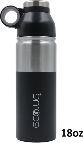 Vista 7 de Brentwood GeoJug - Botella de agua de acero inoxidable aislada al vacío, boca ancha con tapa sin BPA