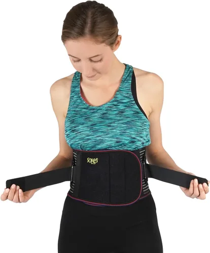 Vista 3 de SOLES Corsé lumbosacro – Soporte de neopreno ajustable – Corsé para ayudar a aliviar el dolor de espalda, apoyar la fuerza del núcleo – Promueve