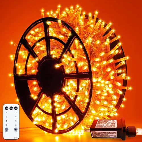 Vista 53 de JMEXSUSS - Tira de 100 luces led para interiores, 8 modos, enchufables, parpadeantes, 33 pies, luces navideñas para exteriores, a prueba de agua