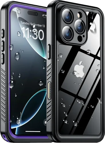 Vista 22 de SPIDERCASE Funda impermeable para iPhone 12 Pro Max, lente integrada y protector de pantalla, protección completa resistente, 12 pies, a prueba