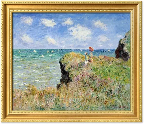 Vista 150 de IPIC - Reproducción artística de los lirios de agua de Claude Monet 1906, impresiones giclée coinciden con el marco dorado clásico, arte de pared
