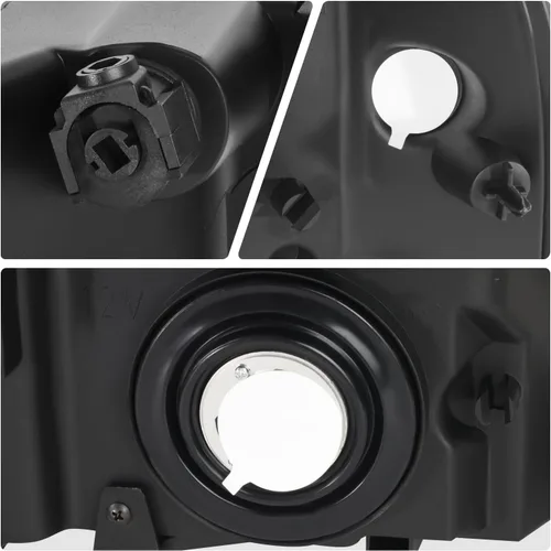 Vista 6 de DNA MOTORING Juego de ensamble de faros compatible con GMC Sierra 1500 de 2007-2013/Sierra 2500 HD y 3500 HD de 2014, Negro/Transparente, Negro Claro