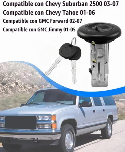 Vista 5 de Interruptor de cilindro de cerradura de encendido con llaves, reemplazo US-312L D1469G, conjunto de encendido compatible con Chevy Avalanche Blazer
