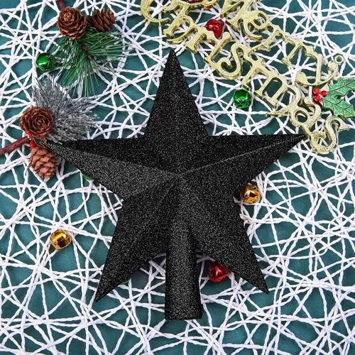 Vista 4 de Aneco Mini adorno para árbol de Navidad con purpurina a prueba de roturas, decoración de árbol de Navidad para adorno de vacaciones o decoración