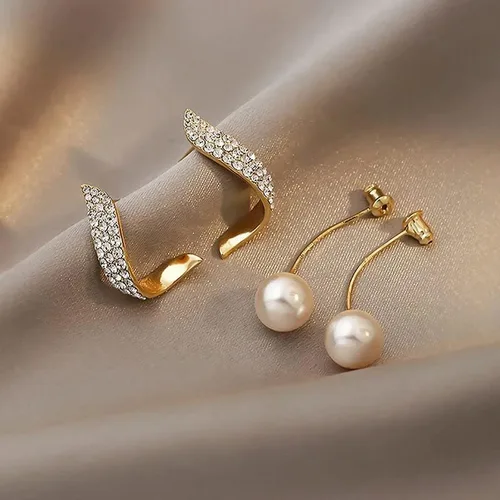 Vista 3 de XUDEJUN Pendientes de perlas para mujer, Plata, Perla