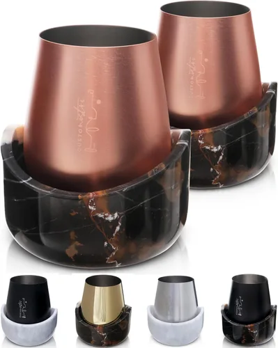 Vista 10 de Gusto Nostro Cubo enfriador de vino de mármol, enfriador de botellas de vino de 25.4 fl oz y enfriador de champán para fiesta, cocina, decoración
