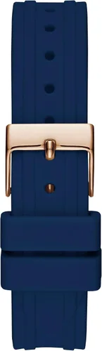 Vista 4 de Guess Reloj de cristal de silicona azul + tono oro rosa