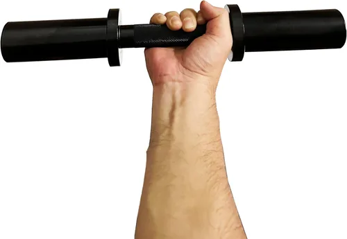 Vista 7 de Olympic Loadable Dumbbell Handle, 16 Inch Steel Barbell with 2 Pairs Collar Clips, 200lb Capacity for Home Gym, Weightlifting, Strength Training and