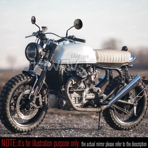 Vista 9 de KiWAV Eclipse Espejos Retrovisores Negros para Motocicleta de Aluminio Compatibles con E-mark para Motocicleta M10 Métrica