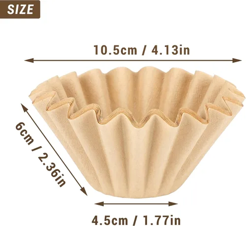Vista 2 de EUSOAR Filtros de café sin blanquear de 1 a 2 tazas, paquete de 50 filtros de café desechables de papel marrón natural, para cafeteras de vertido