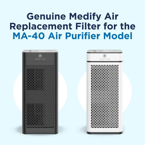 Vista 2 de Medify MA-40 - Filtro de repuesto genuino para alérgenos, humo, incendios forestales, polvo, olores, polen, caspa de mascotas, 3 en 1 con prefiltro