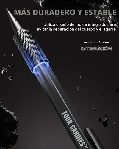 Vista 4 de Four Candies Juego de lápices mecánicos de 1.3mm con 24 repuestos de plomo, lápiz de carpintero de metal resistente a la intemperie para uso pesado