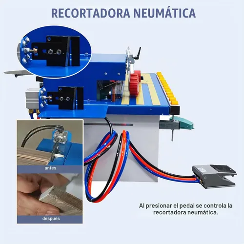 Vista 3 de TECHTONGDA Edge Bander - Máquina automática de doble cara para carpintería, rotura automática de banda para bordes rectos y curvos con velocidad