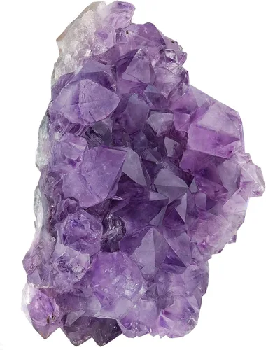 Vista 25 de SUNYIK - Racimo de amatista natural, piedra preciosa en bruto curativa con puntas de cristales, drusa de cuarzo, geoda de mineral, esfera