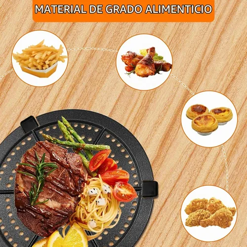 Vista 7 de Bandeja para parrilla, bandeja de repuesto para freidora de aire redonda de 6.1 pulgadas, 2 cuartos de galón, accesorios para placa para parrilla