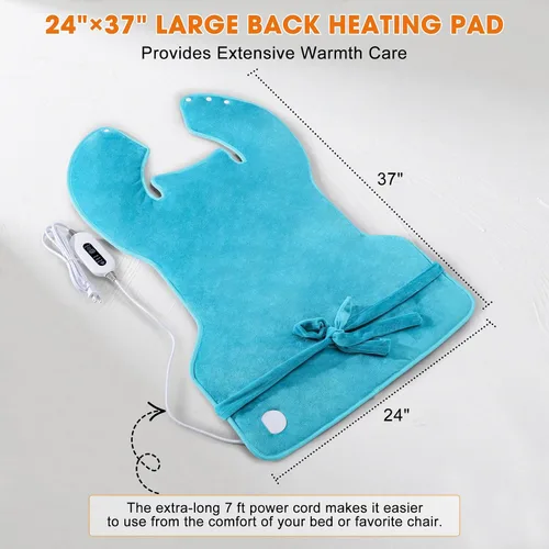 Vista 5 de Tovve Almohadilla térmica para espalda, cuello y hombros, grande y portátil para relajar los músculos, regalos de cumpleaños para mujeres, hombres