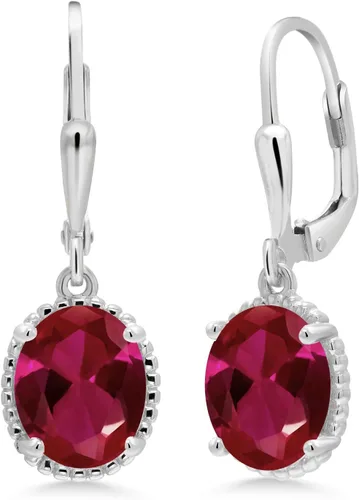 Vista 62 de Gem Stone King Aretes colgantes de gota para mujer, plata de ley 925, piedra natal ovalada de 0.354 x 0.276 in, joyería fina, regalos para ella