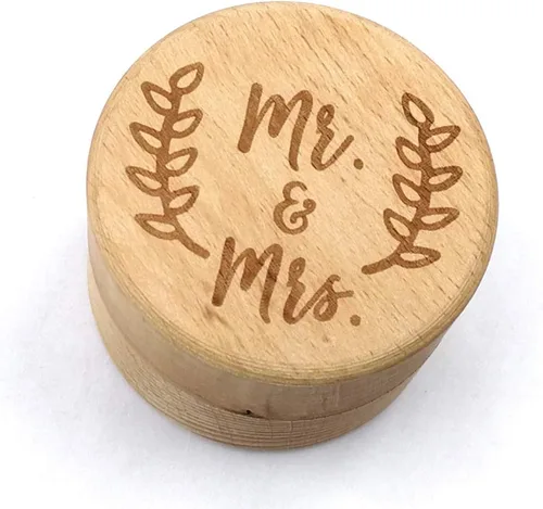 Vista 5 de Personalizado Grabado Rústico Boda Caja de Madera Joyería Baratija Almacenamiento Co