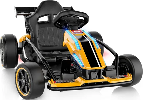 Vista 7 de Go Kart eléctrico de 24 V para niños de 6 a 14 años, motores de 400 W y 9.3 Rojo