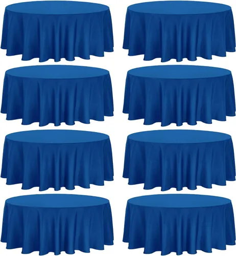 Vista 7 de Fivenl Paquete de 8 manteles redondos de 70 pulgadas, color negro, tela de poliéster lavable a granel, para bodas, fiestas, recepciones, banquetes