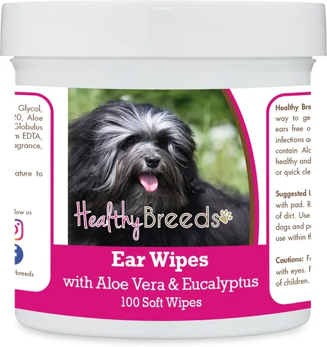 Vista 167 de Healthy Breeds Affenpinscher Toallitas de limpieza de oídos con aloe y eucalipto para perros, 100