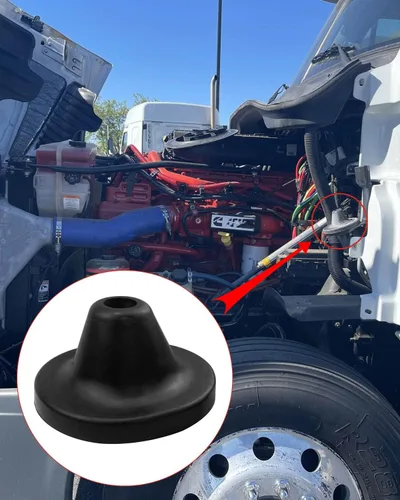 Vista 3 de Parachoques trasero de capó 2 piezas para Freightliner Cascadia reemplaza A18-59704-000 A17-20868-000, cono de tope de capó y parachoques